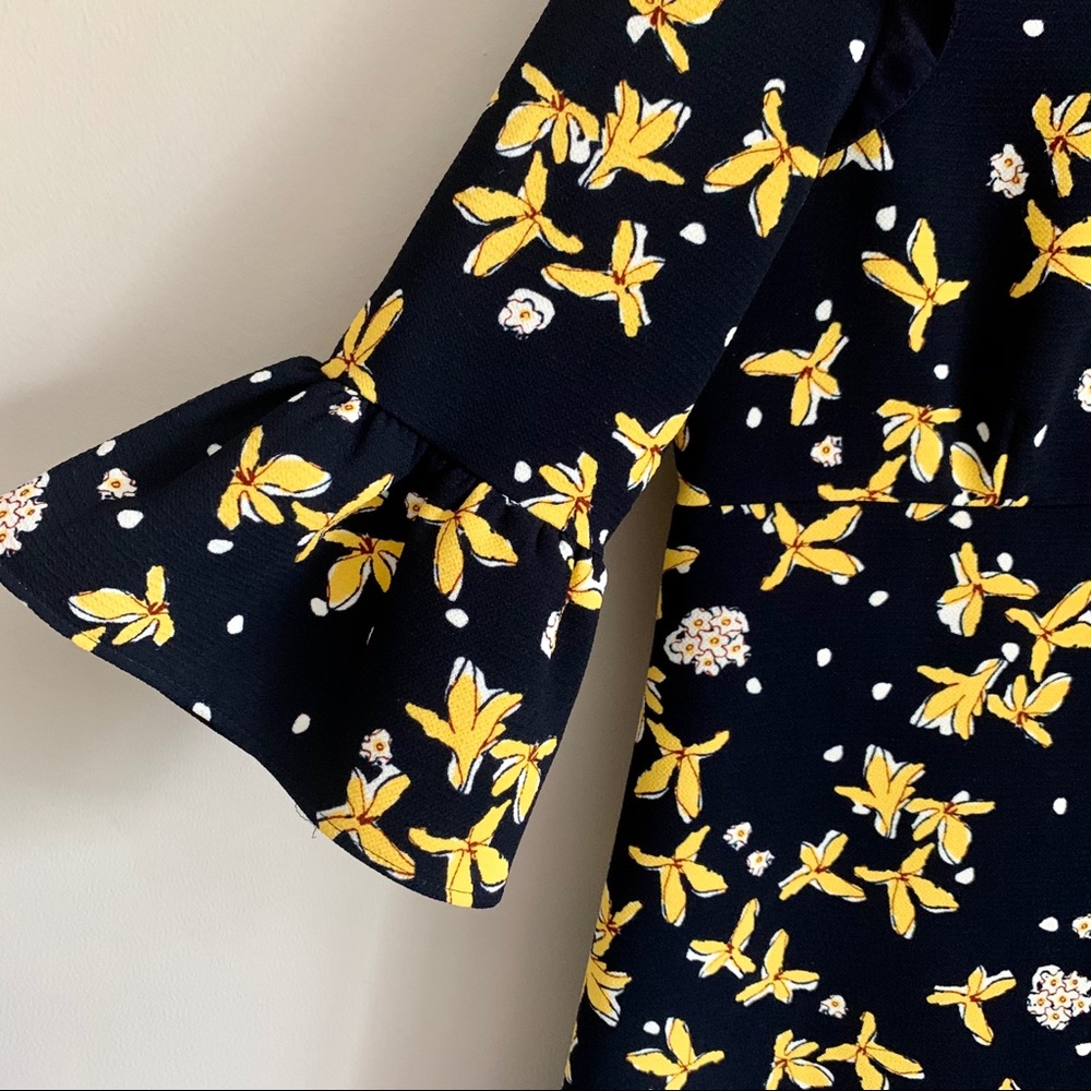 NWOT Zara Basics Bell Sleeve Floral Print Dress - Picture 8 of 10